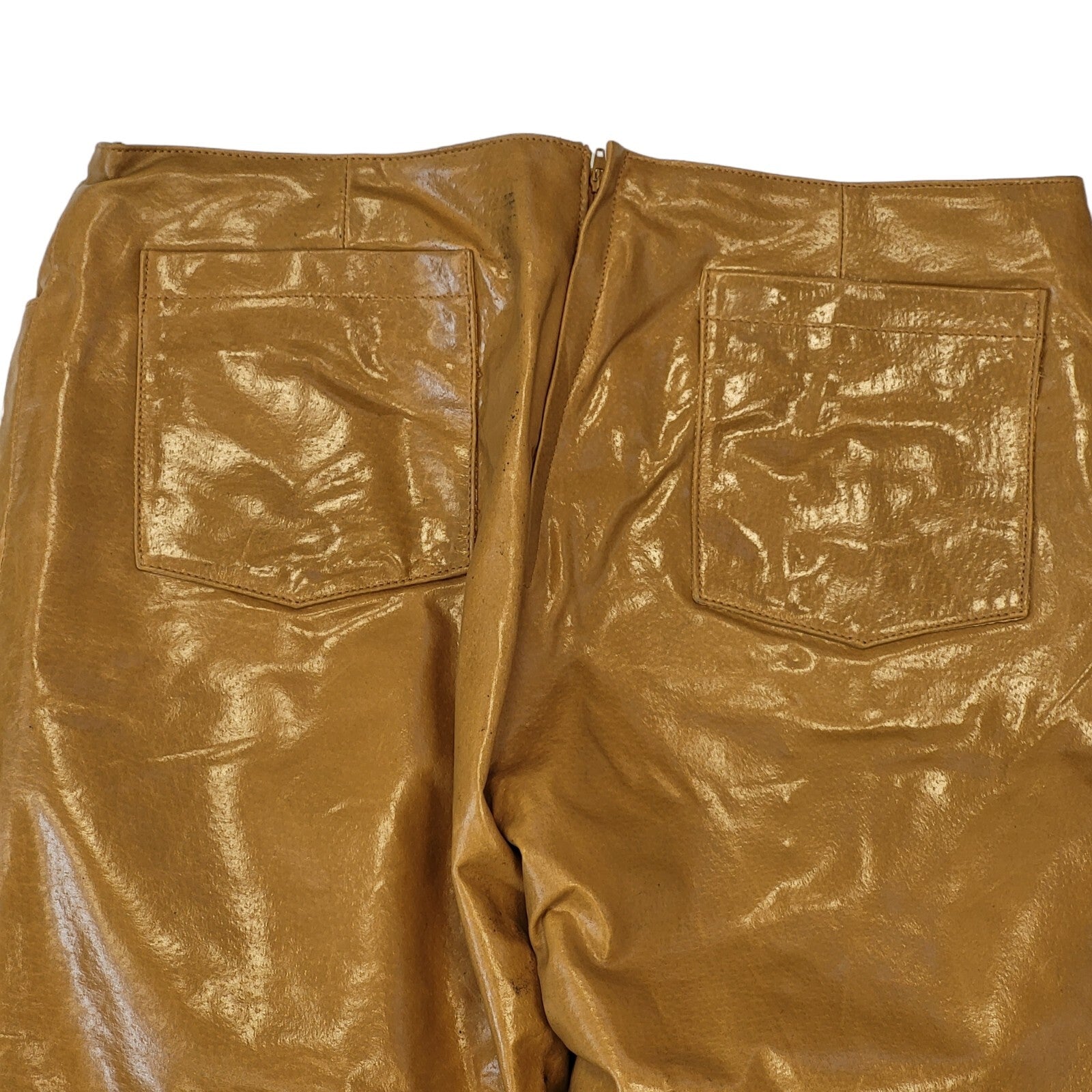 Outer Edge Y2K Vintage Bootcut Brown Leather Trousers Women's Size 14 W32 L32