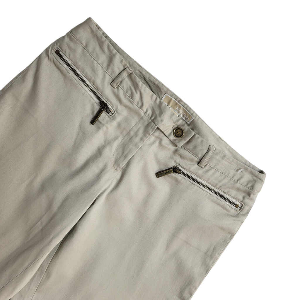 Michael Kors 90s Vintage Beige Straight Leg Dress Trousers Uk Women's 12 W30 L28
