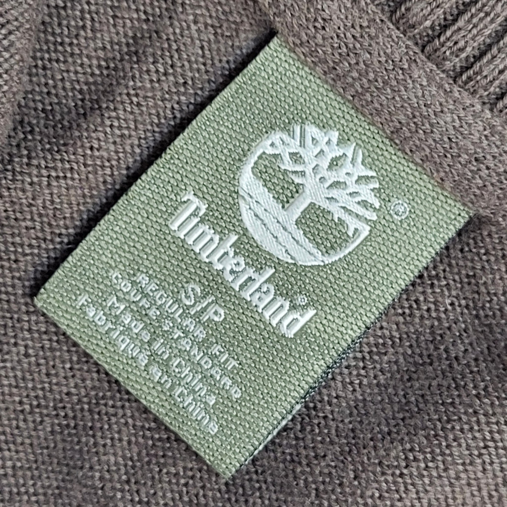 Timberland Y2K Brown 1/4 Zip High Neck Long Sleeve Jumper Men's UK Size S