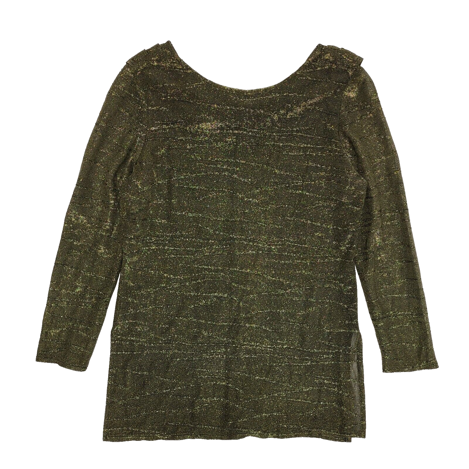 Official Gold & Black Y2K Sparky Long Sleeve Cowl Back Top Womens UK Size 12