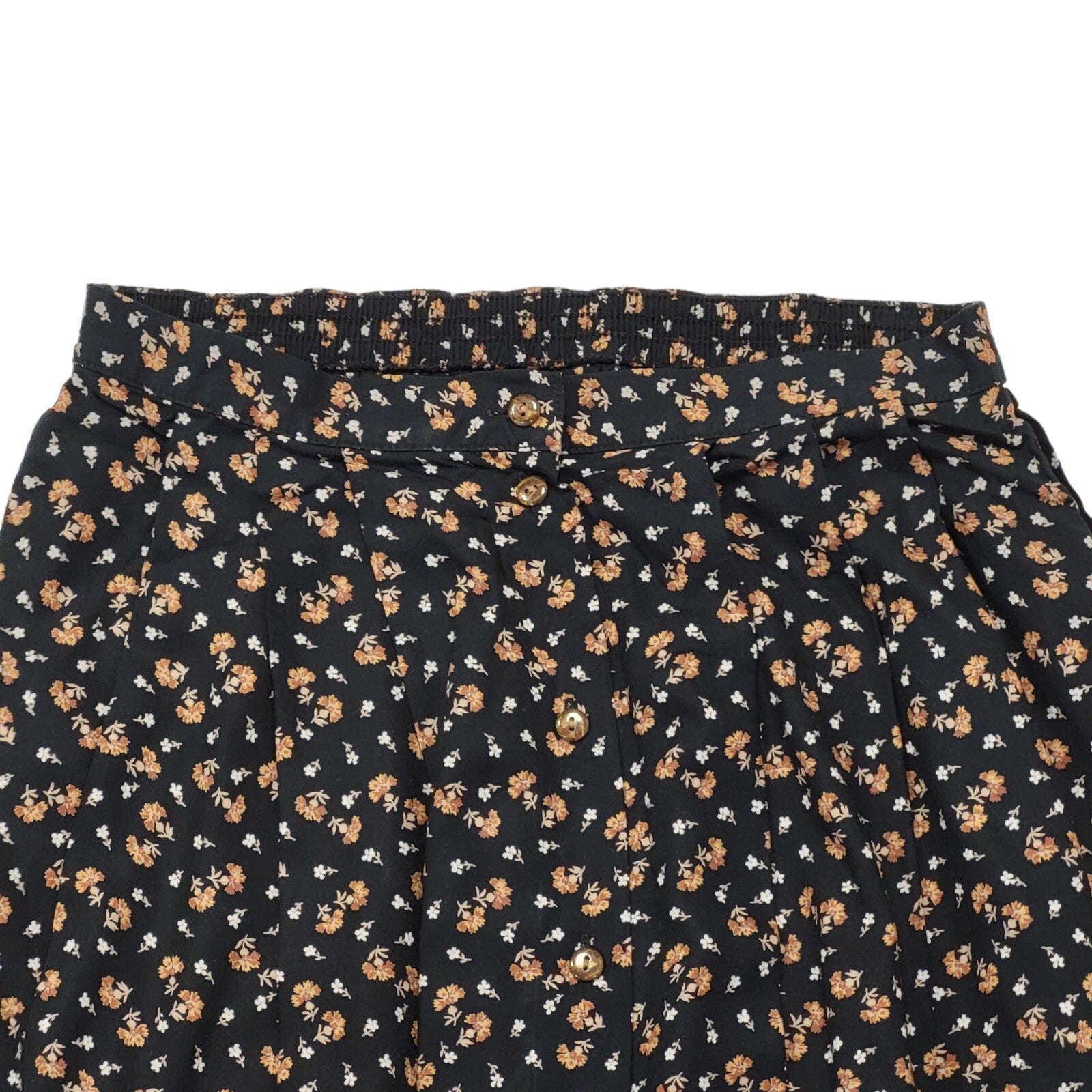 Vintage 90s Micro Floral Midi Skirt Women's Size 14 W32/34