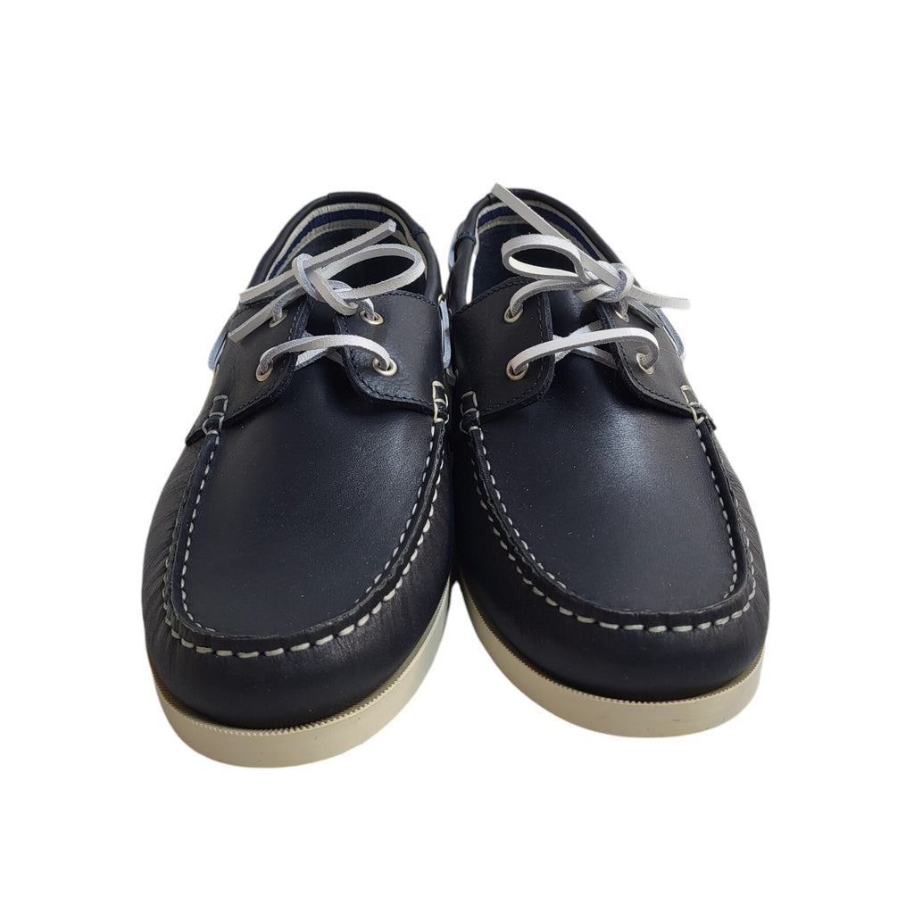 Orland Navy Blue Lace-Up Leather Shoes Uk Men's Size 9.5