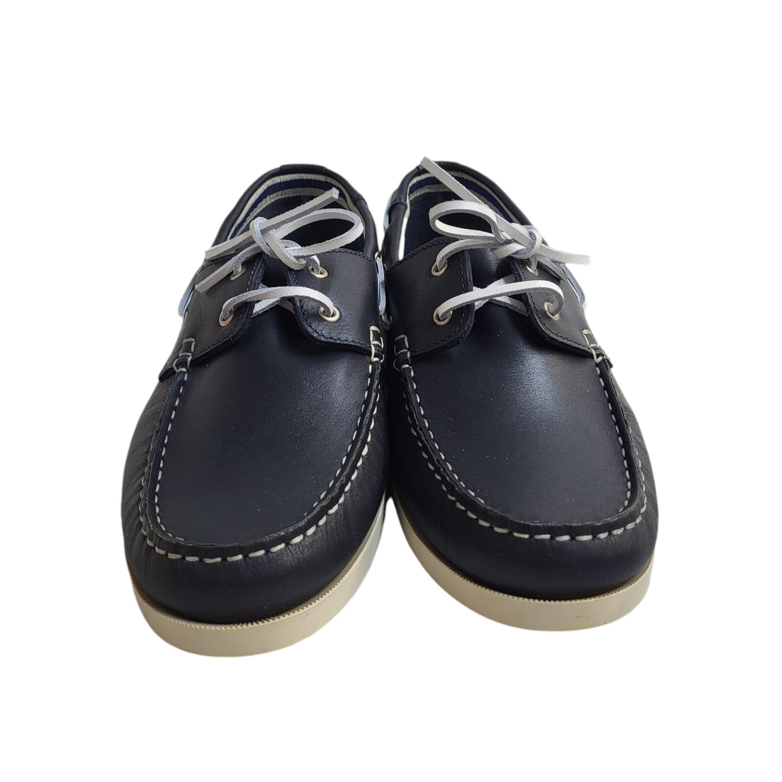 Orland Navy Blue Lace-Up Leather Shoes Uk Men's Size 9.5