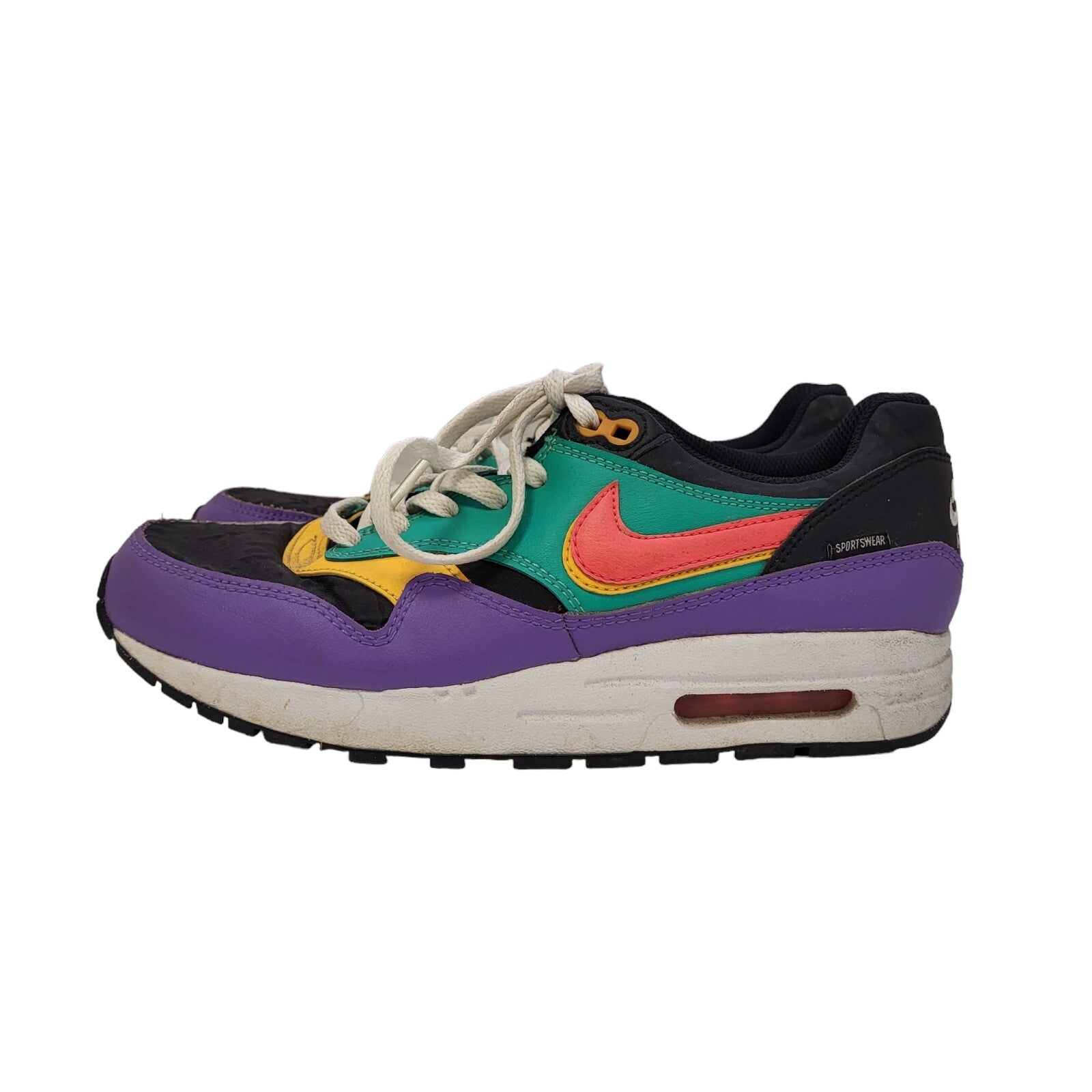Nike Air Max 1 SE Windbreaker Purple Green Up Sports Trainers Girl's Uk Size 6