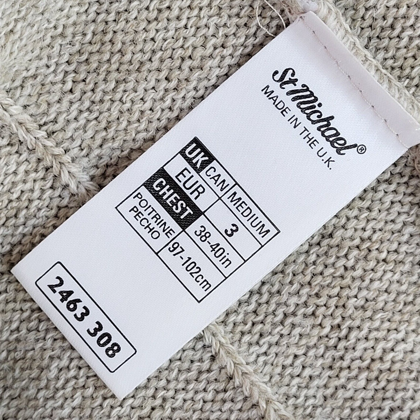 Marks & Spencer Vintage 90's Beige Cardigan UK Men's Size Medium