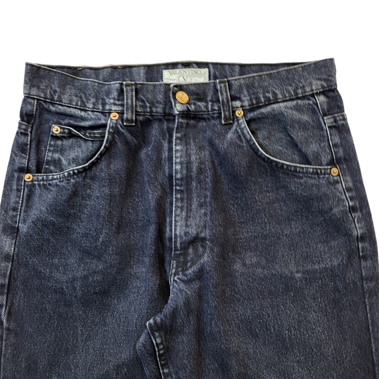Valentino Vintage Blue High Waist Mom Jeans Size UK 12-14 W31 L28