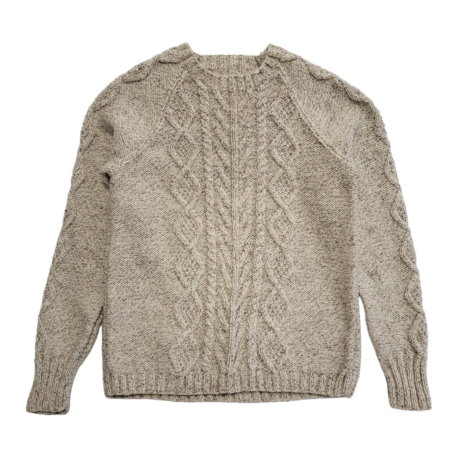 Vintage 90's Beige Knitted Round Neck Jumper Womens UK Size xl