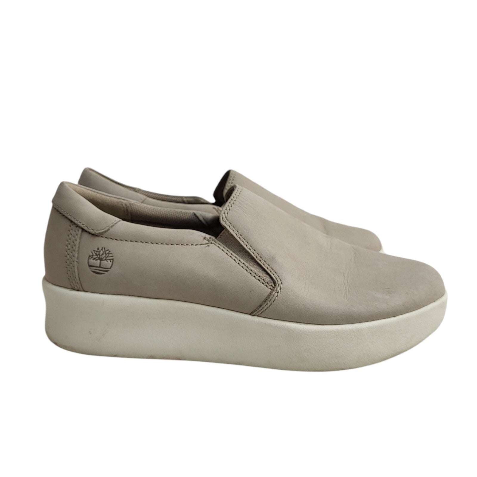 Timberland Beige Slip-Up Leather Shoes Uk Women's Size 4