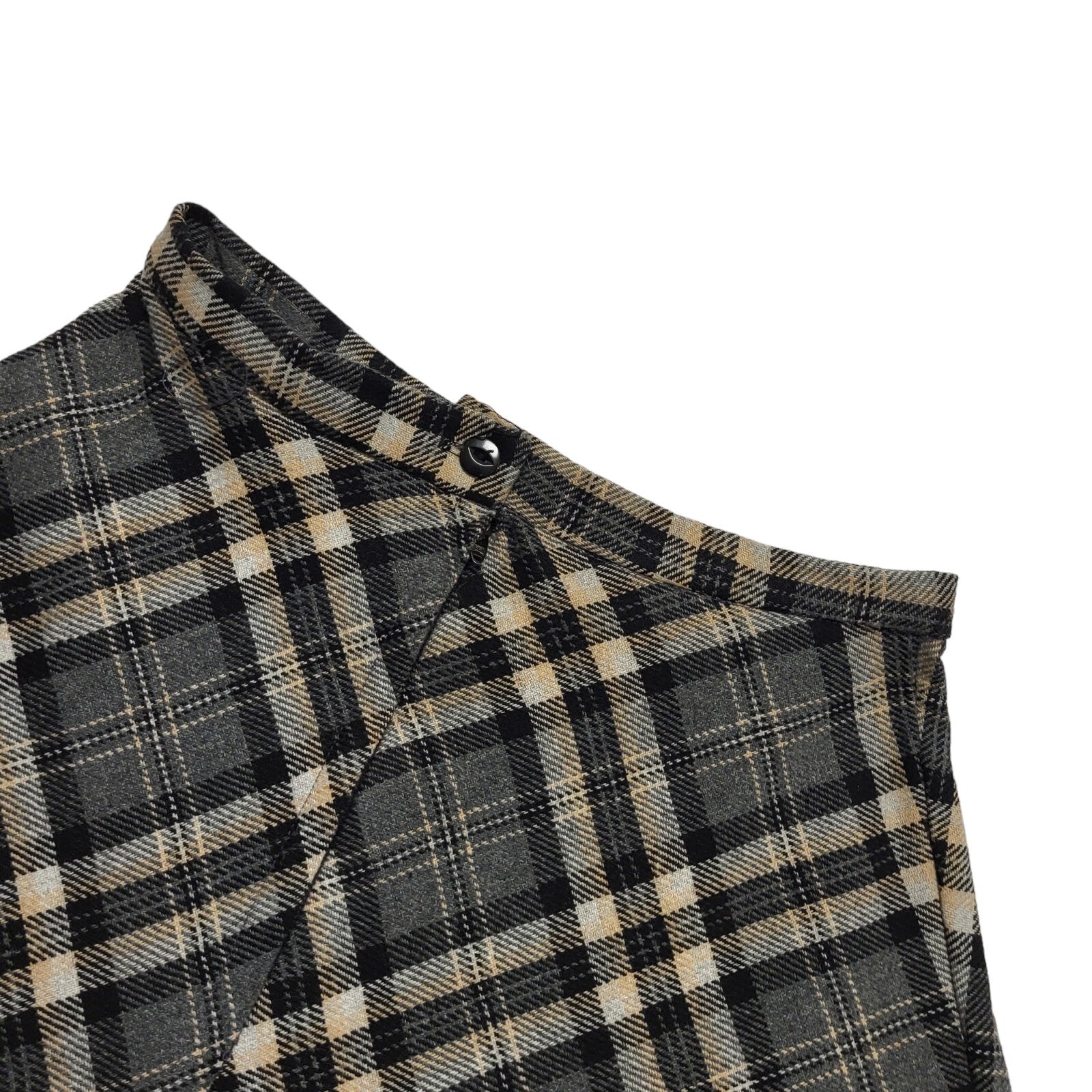 Keynote 70s Vintage Grey & Black Check Mini Skirt Women's Size 6 W24