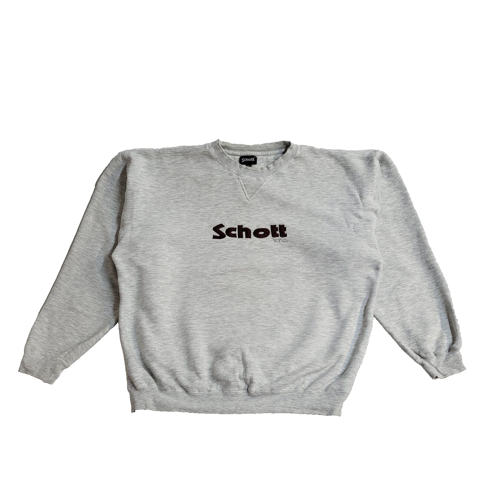 Schott Vintage Y2K Grey Sweatshirt Uk Men's Size XL