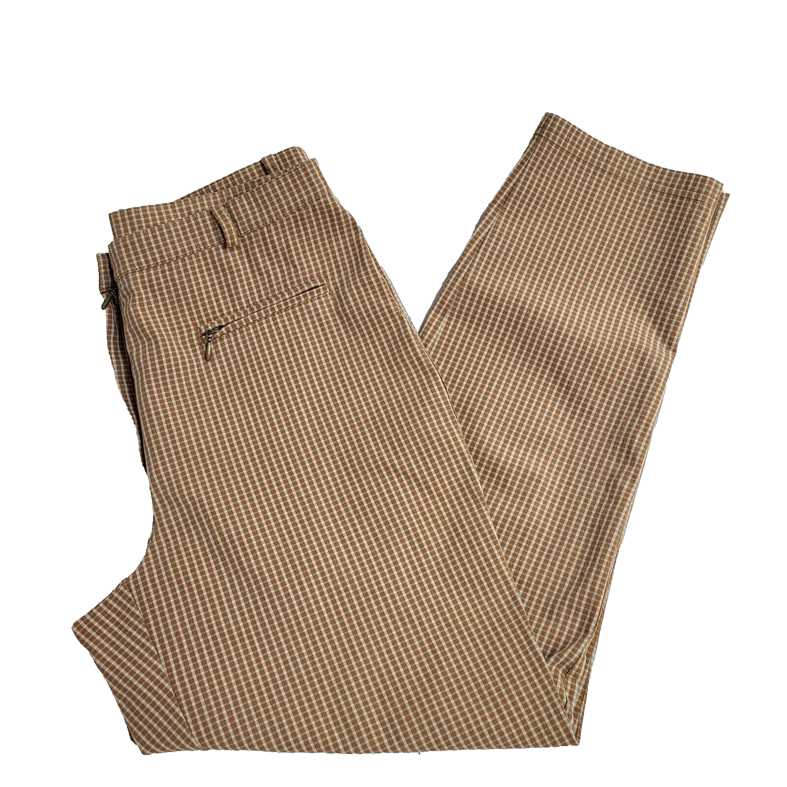 Marks and Spencer Brown Check Vintage 90's Trousers UK Women's 14 W30 L26