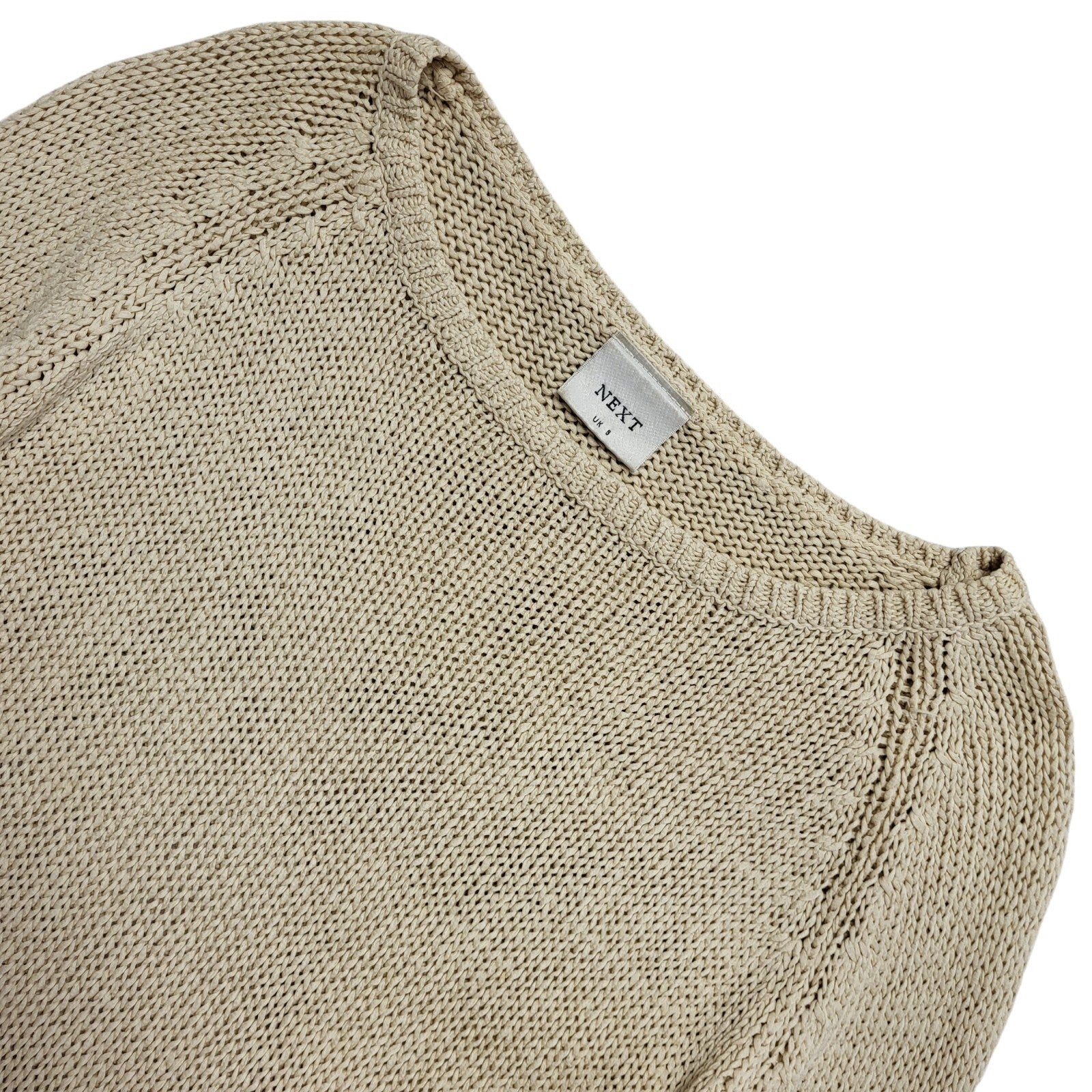 Next Vintage 90's Beige Long Sleeve Jumper UK Womens Size 8