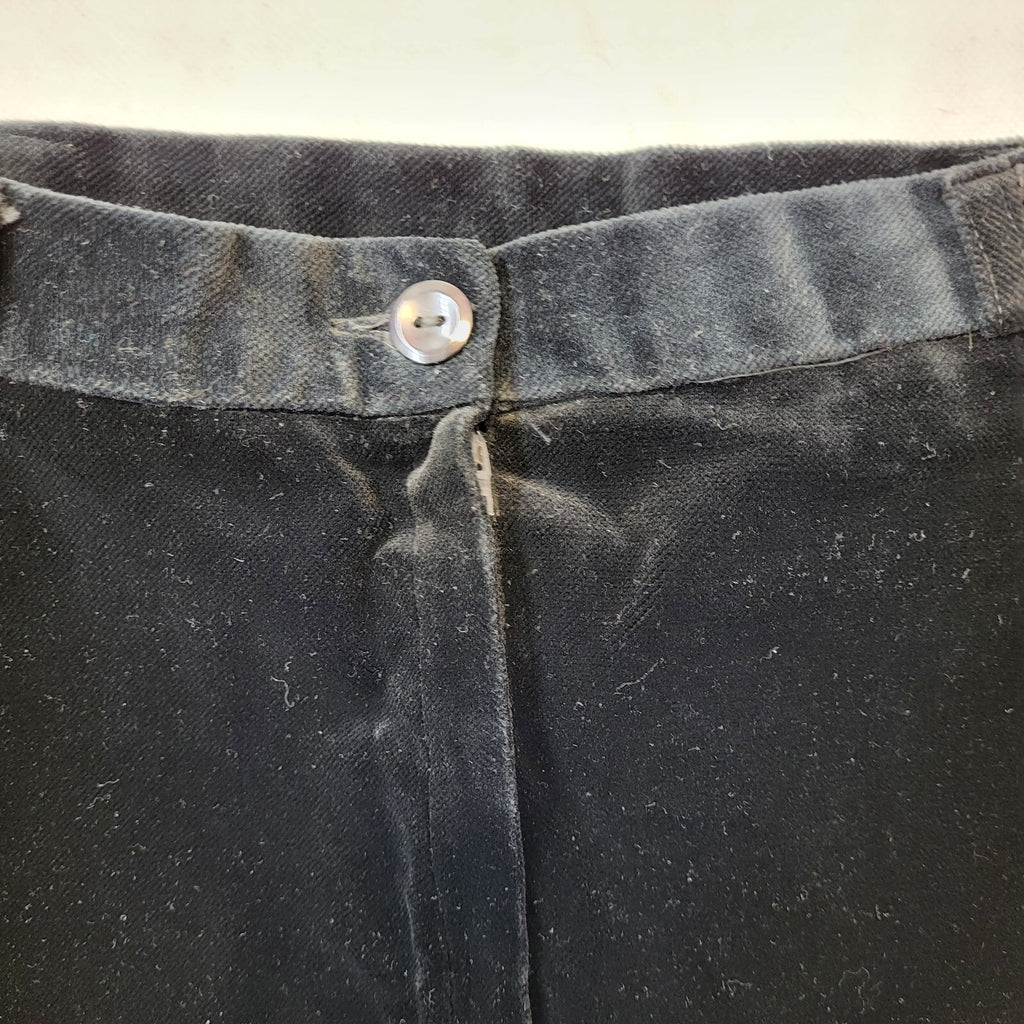 Canda C&A 90s Vintage Black Zipped Velvet Skirt Women's Size 16 W34
