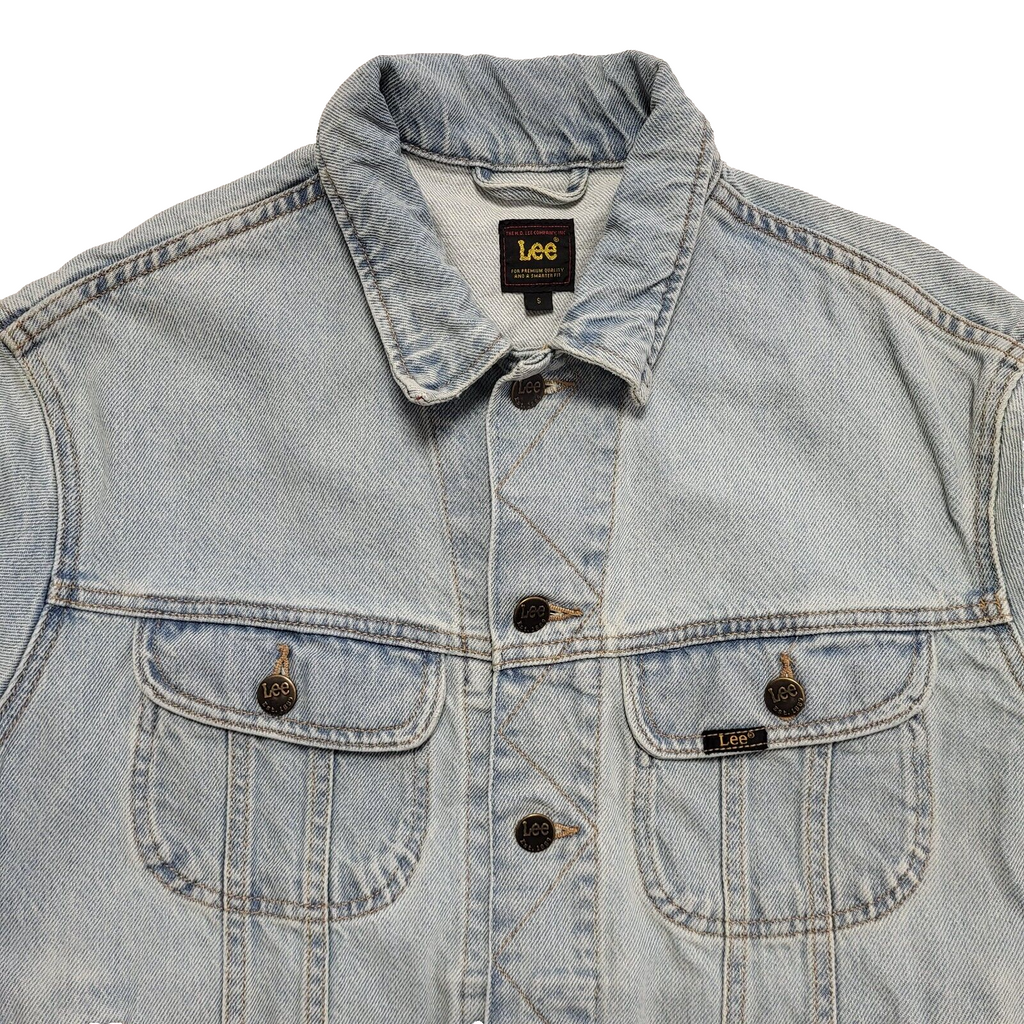 Lee Vintage 90's Light Blue Button Up Collared Denim Jacket Men's UK Size S