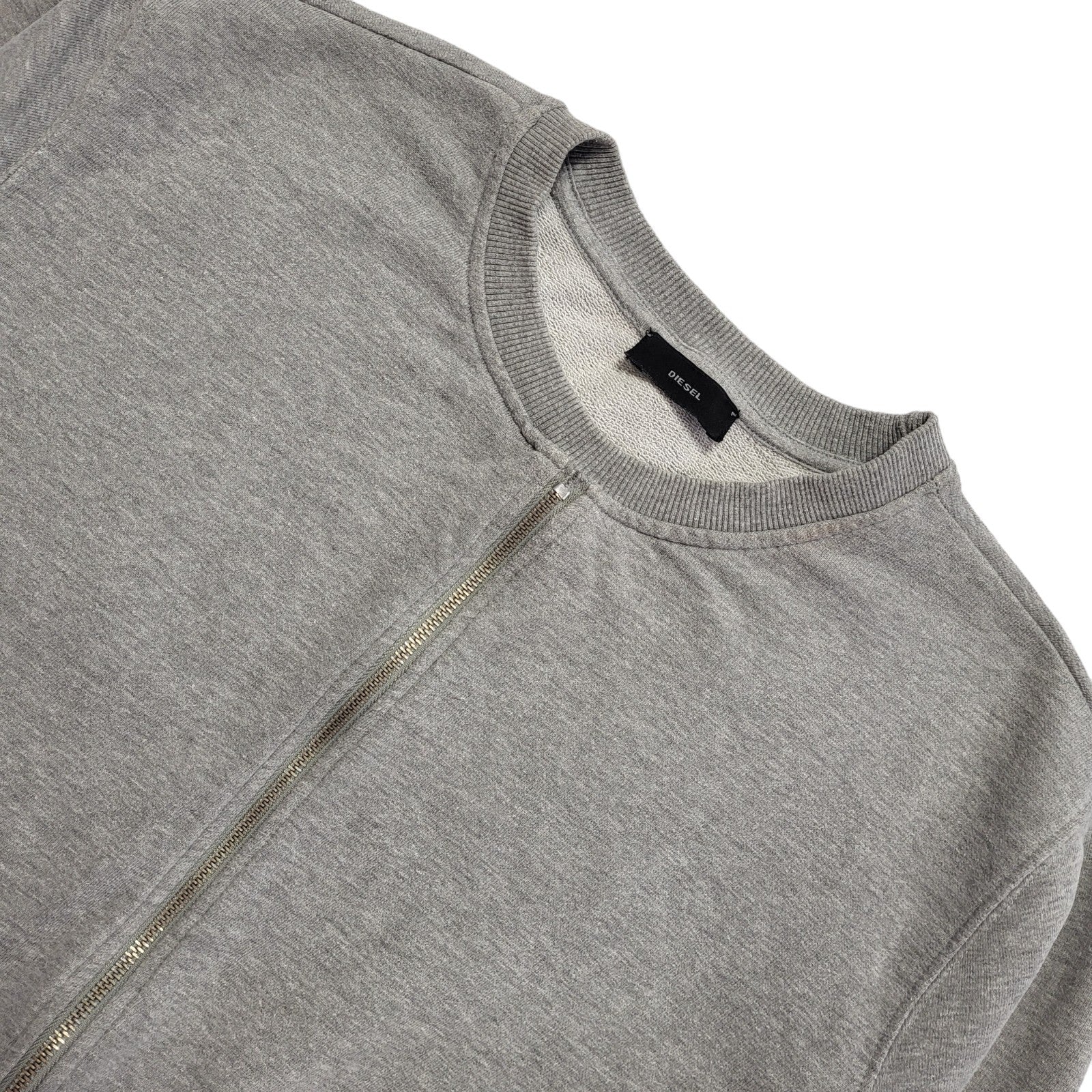 Diesel Grey Y2K Vintage Full Zip Cropped Jacket UK Women's Size M