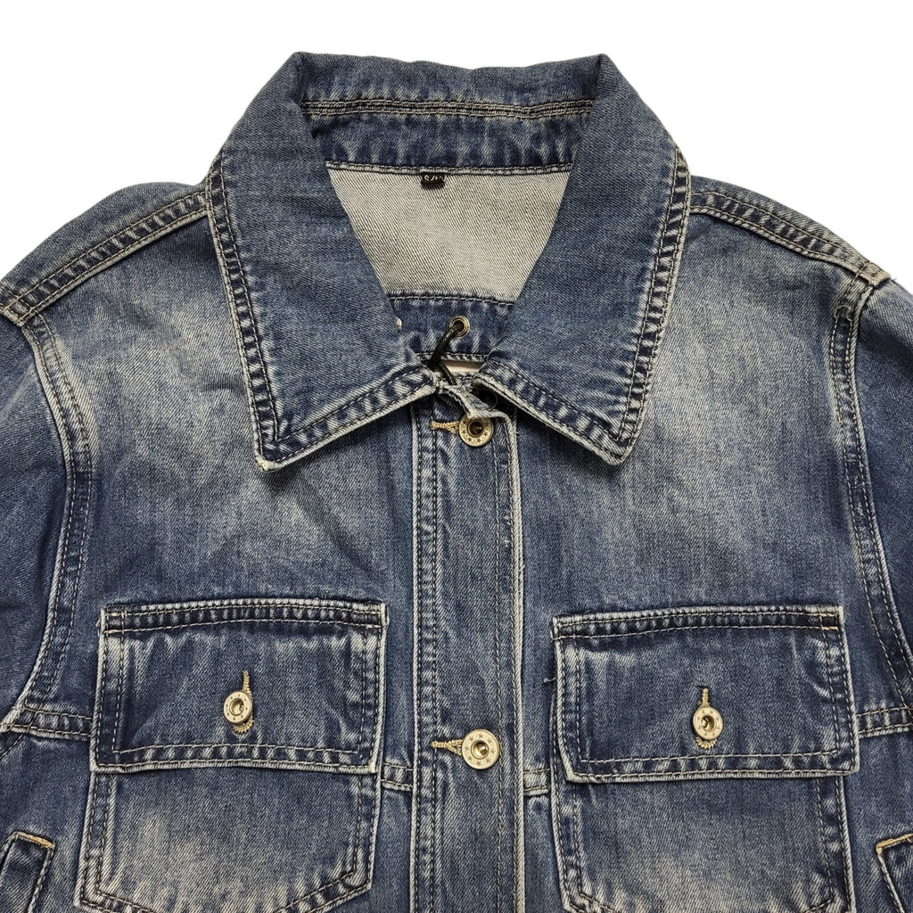 Vintage Y2k Blue Button Denim Jacket Uk Women's Size S-M