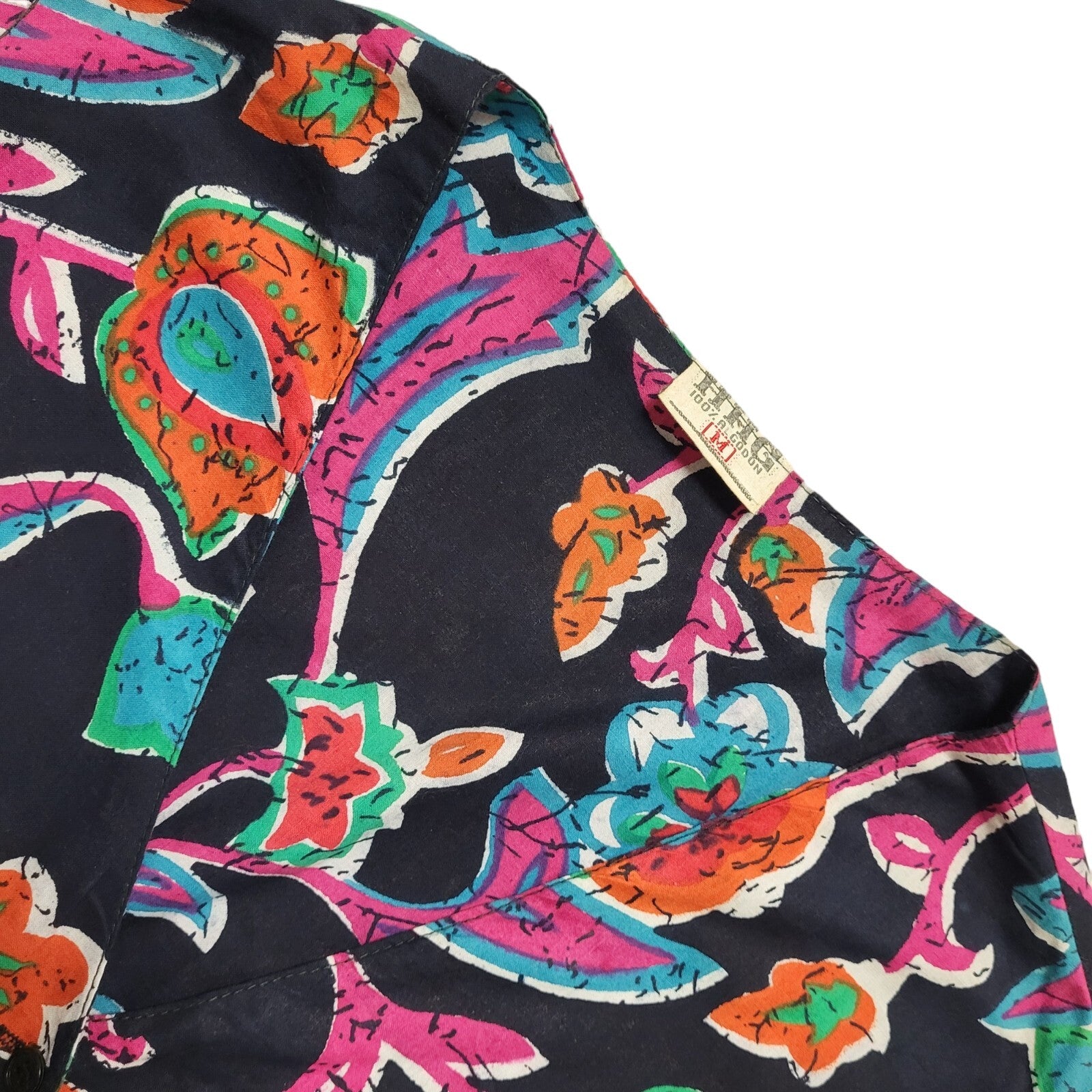 HHG Vintage 80's Pink, Red & Blue Floral Button Up Waistcoat Women's UK Size M