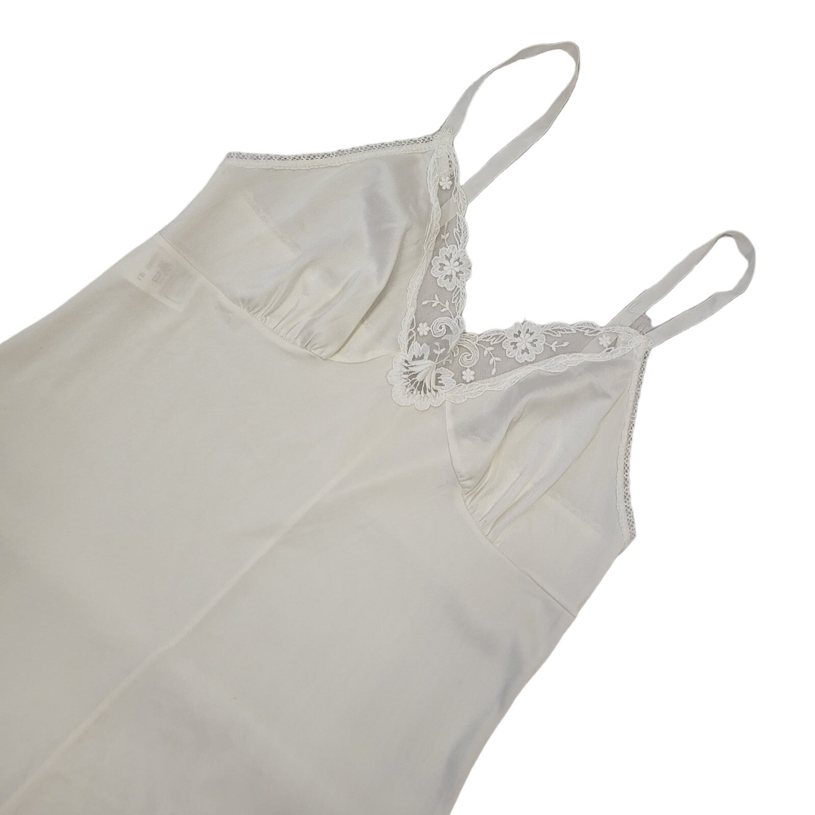 St Michael Vintage 70s White Sleeveless Night Dress Uk Women's Size 12