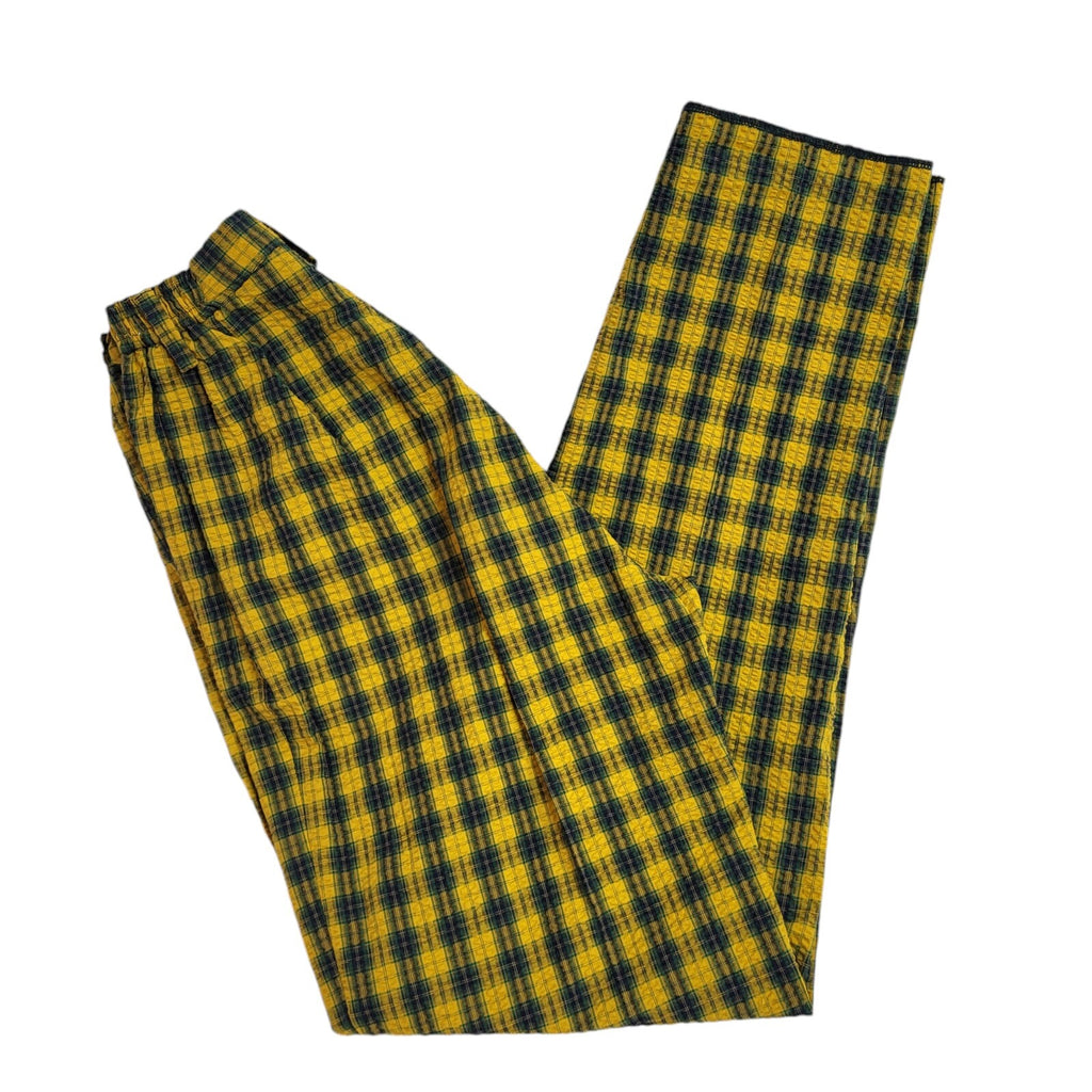 Klassic 90s Vintage Orange & Green Check Golf Trousers Uk Women's 10 W28 L31
