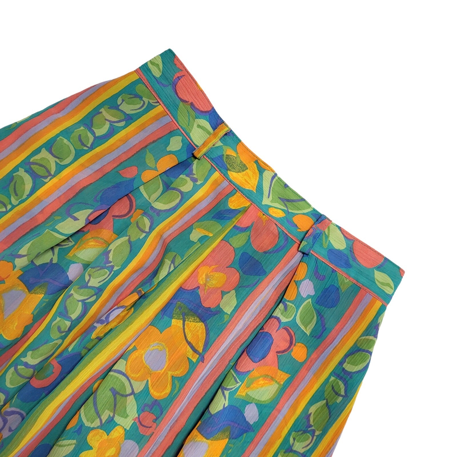 Victoria Cooper Vintage 90s Green Pink Skirt Uk Women's Size 10