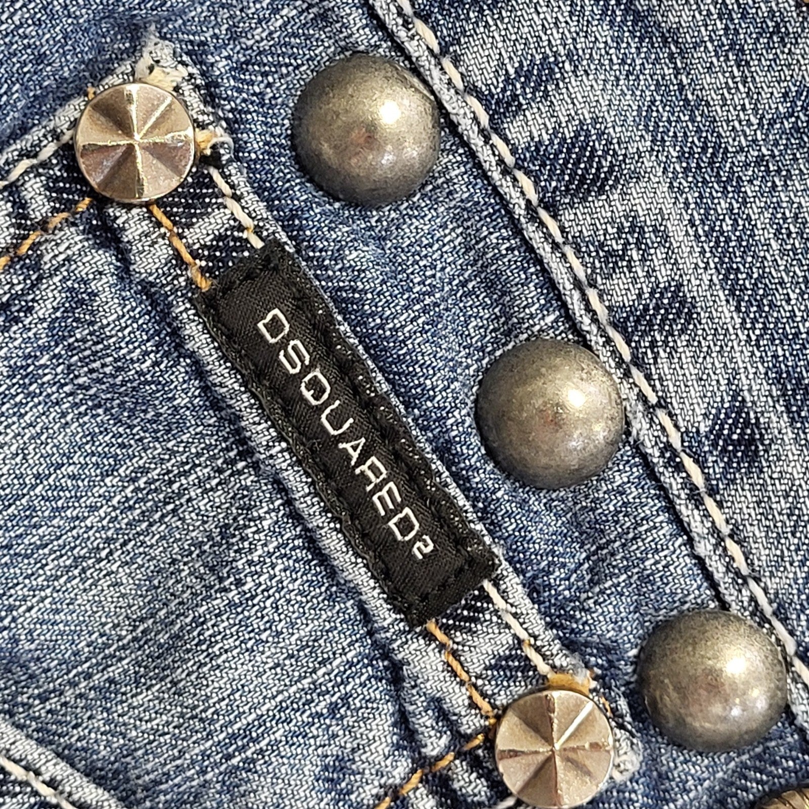 DSquared2 Vintage Y2K  Blue Zipped Denim Shorts Uk Women's Size 10 W28