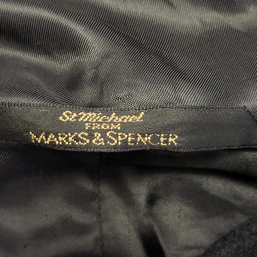 Marks & Spencer 90s Vintage Hooded Black Coat Women's Size 10