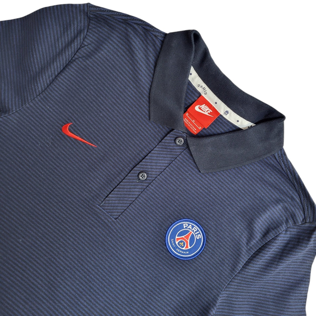 Nike Y2K Blue Stripe Paris Saint Germain Short Sleeve Polo T- Shirt Men's Size M