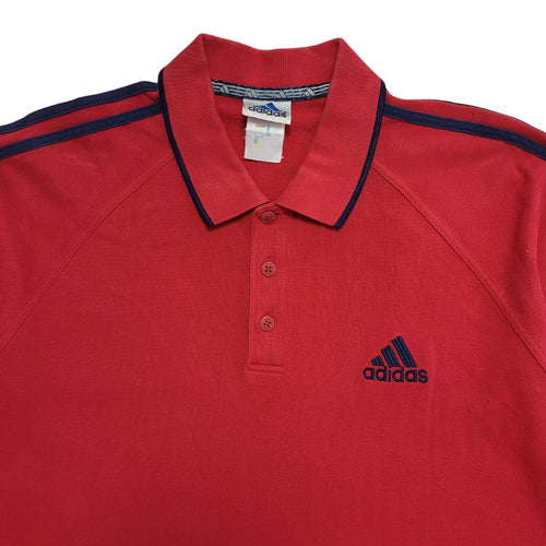 Adidas Vintage 90s Red Polo Shirt Mens Size Large