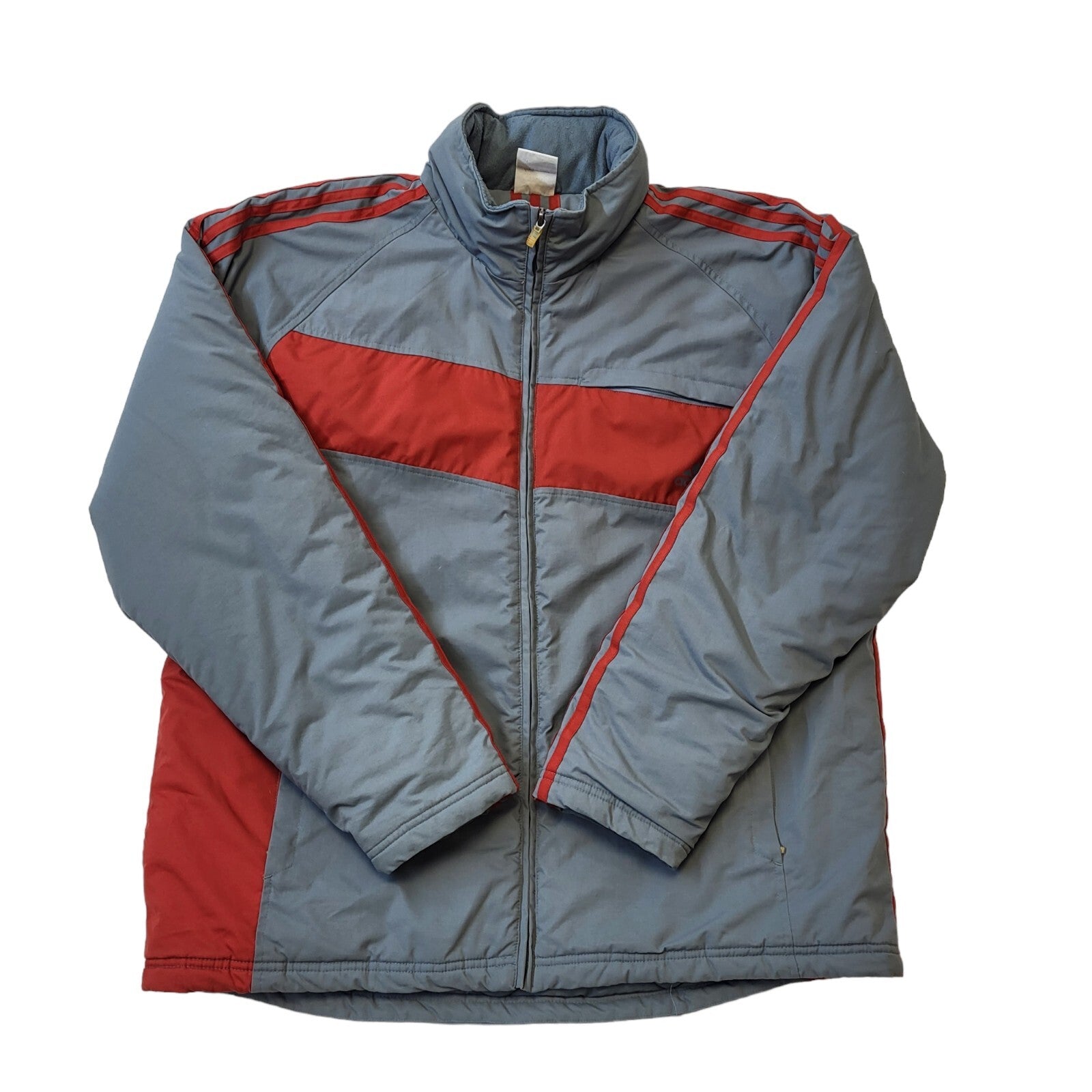 Adidas Y2K Vintage Red & Grey Zip Up Sports Jacket Men's Size Large