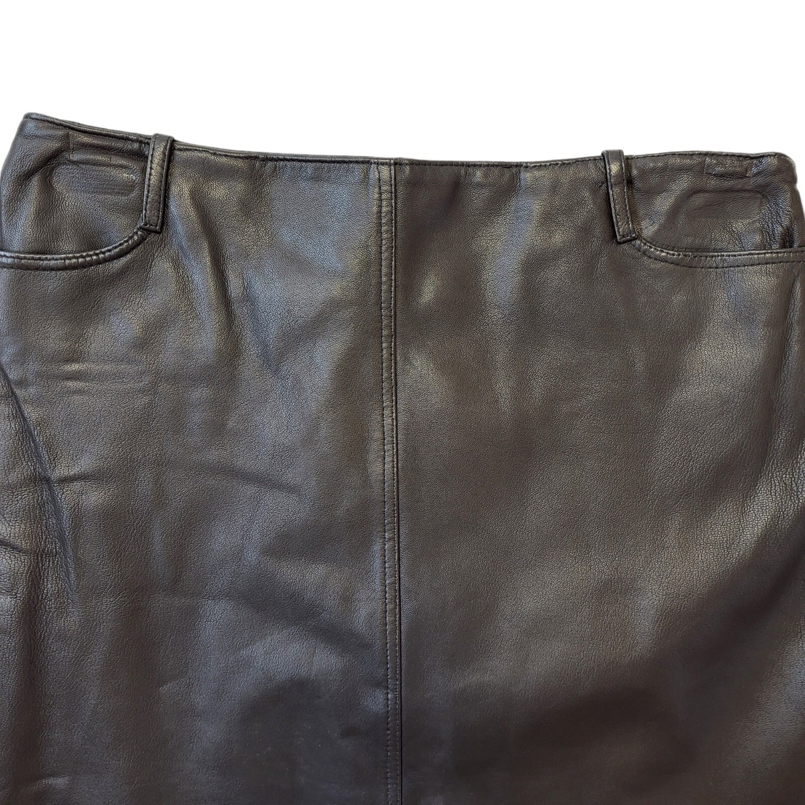 Wallace Sacks 90s Vintage Brown Leather Skirt Women's Size 10 W28