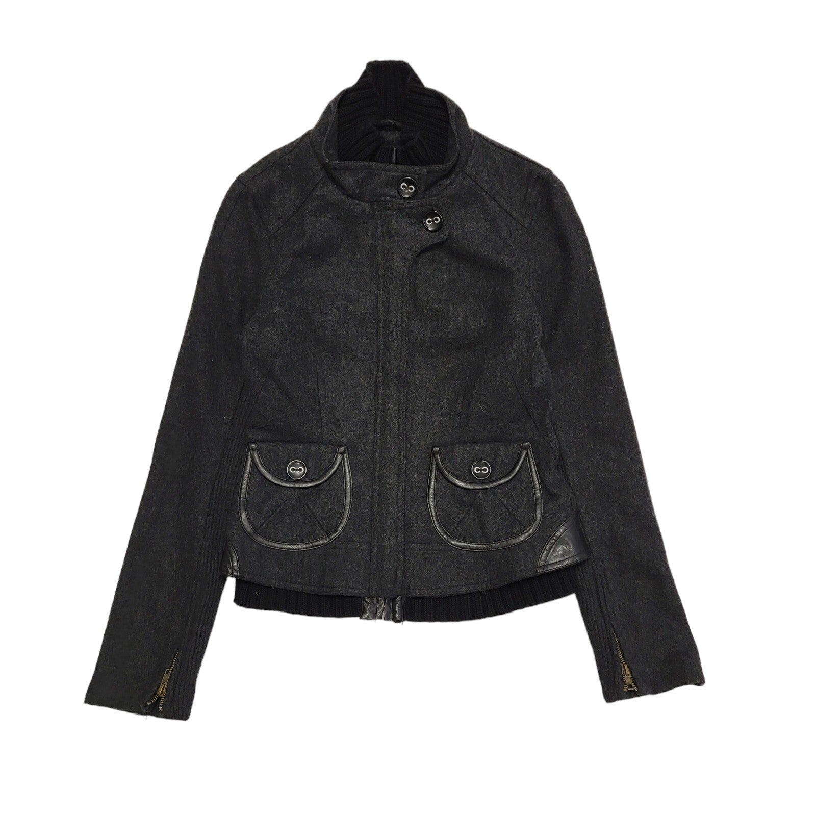Nutshell Y2k Dark Grey Zipped Jacket Uk Women's Size Small
