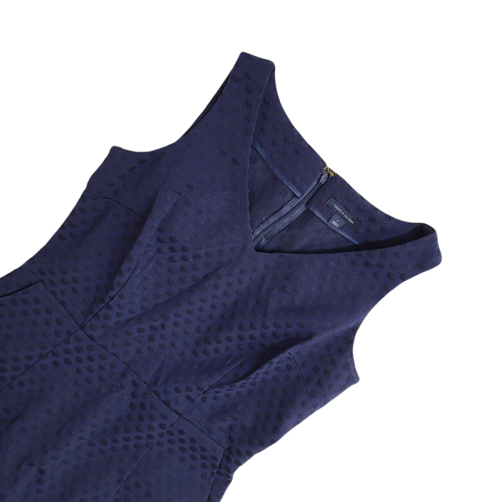Tommy Hilfiger Blue Vintage Y2K Blue Spotted Knee Length Dress UK Women's Size S