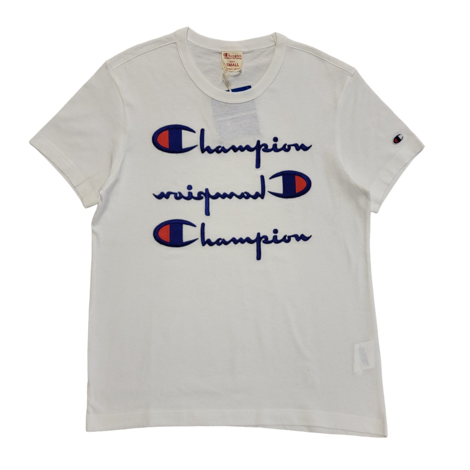 Champion Vintage 90s White Short Sleeve T-Shirt BNWT Mens UK Size S