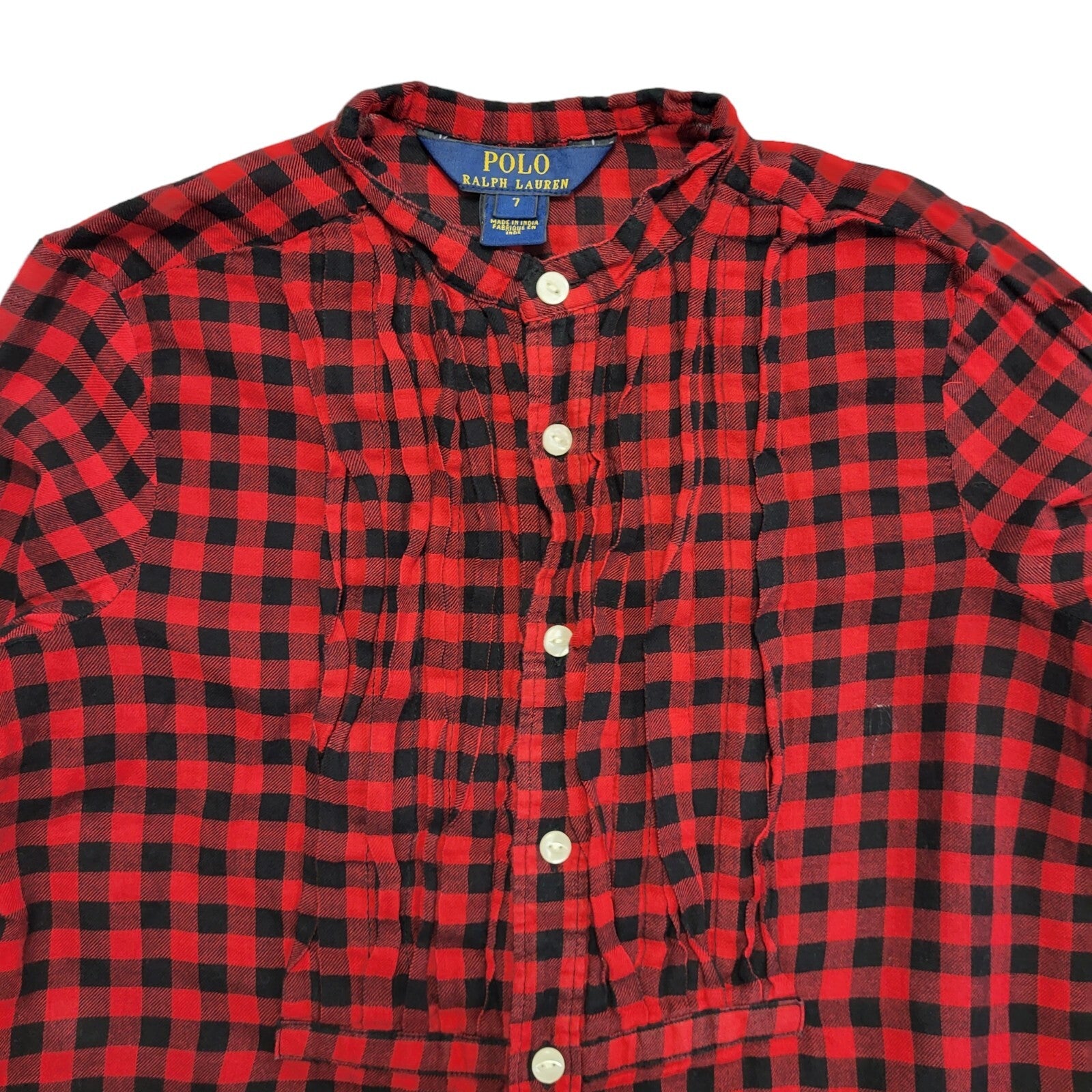Polo Ralph Lauren Red & Black Gingham Shirt Girl's Size Age 7