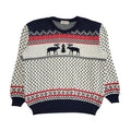 London Knitwear Vintage 90's Blue,White & Red Christmas Jumper Mens UK XL