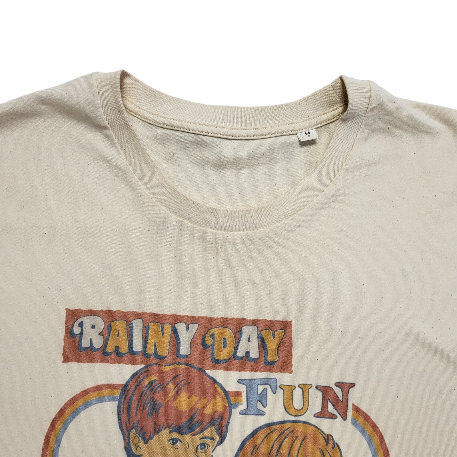 Stanley/Stella Vintage 80's Cream Rainy Day Fun Single Stitch T-Shirt Men's  M