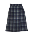 St Michael Vintage 80's Blue Check Button Front Wrap Skirt Women's UK 8 W25