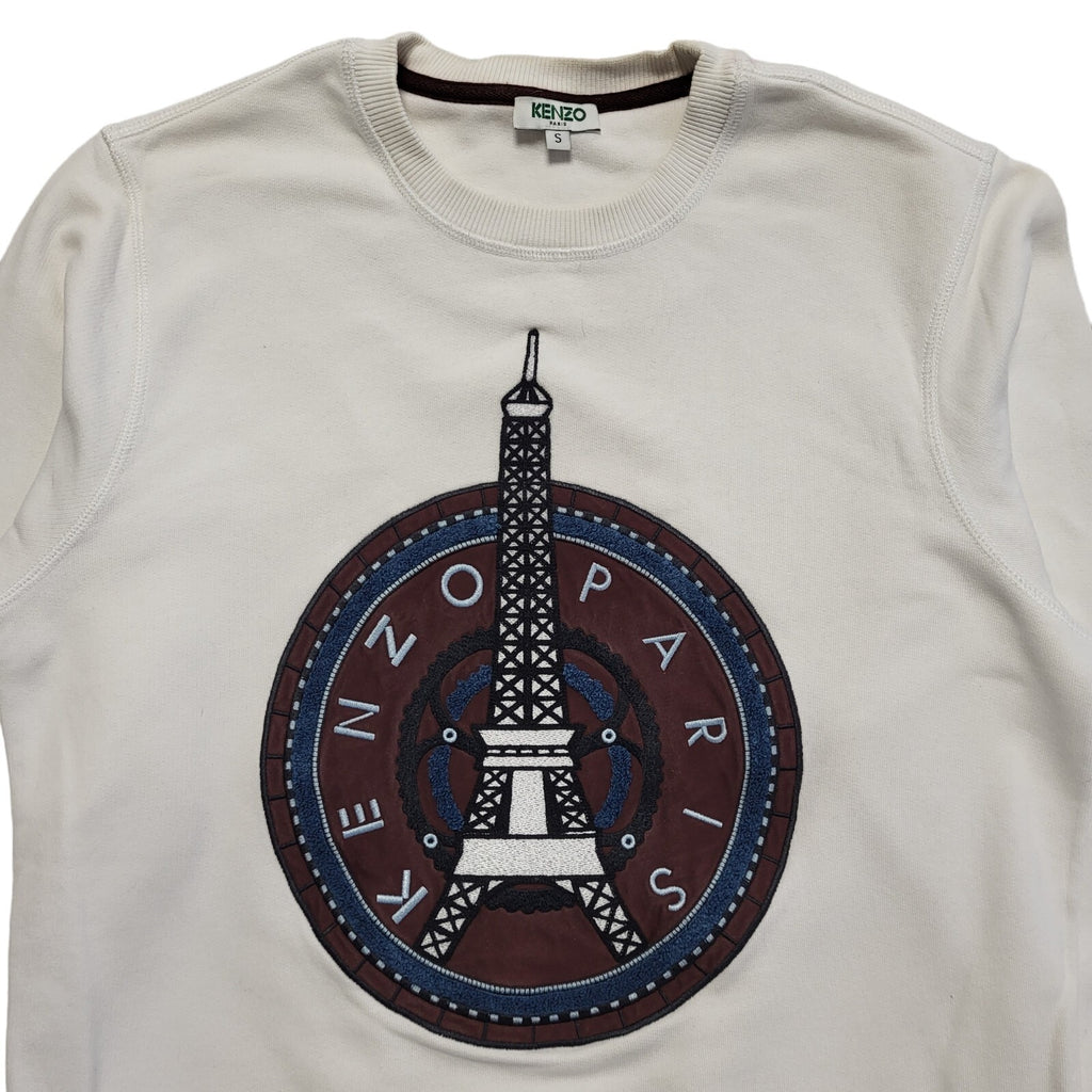Kenzo White Modern Long Sleeve Sweatshirt Womens UK Size S