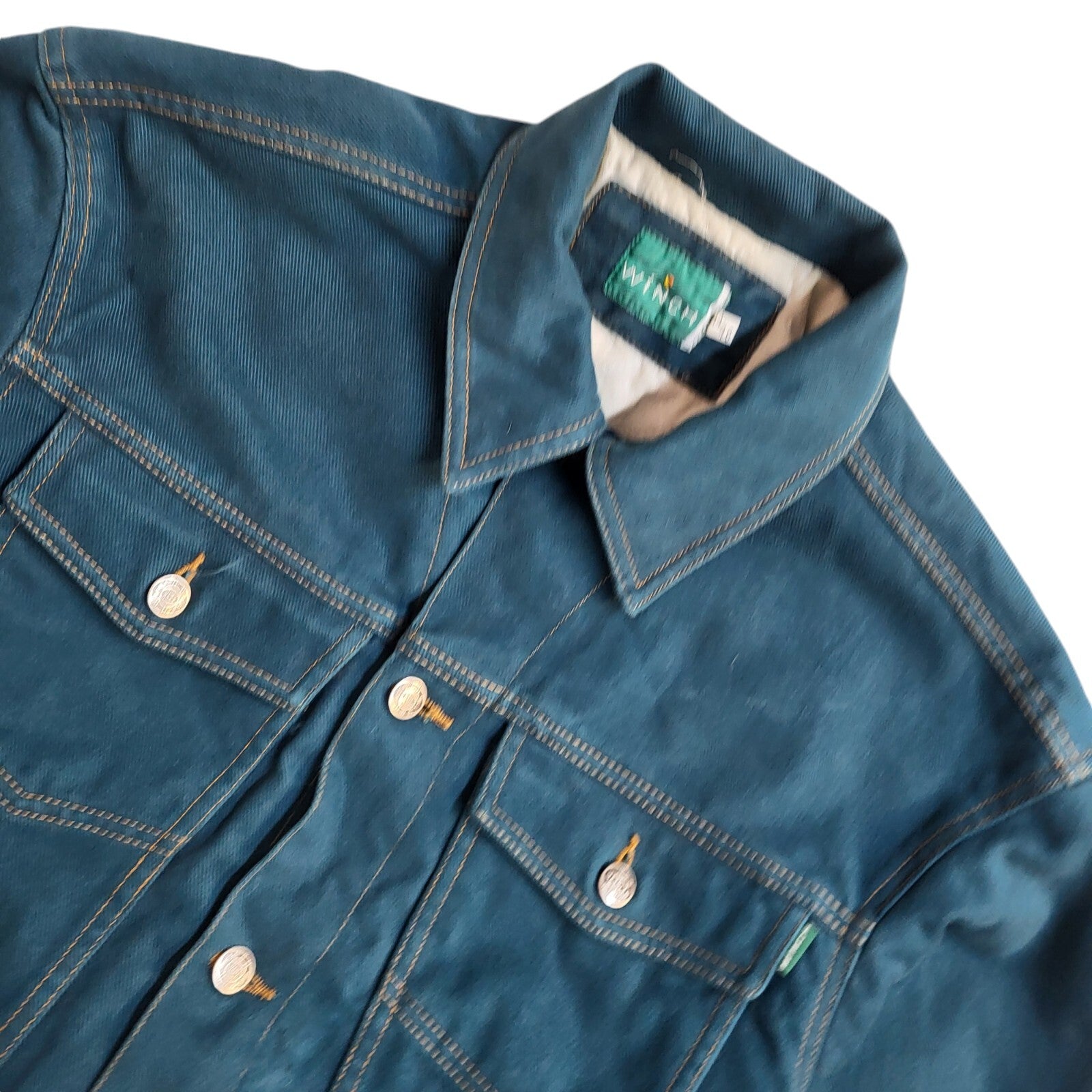 Winch Blue 90s Button Vintage Denim Jacket Uk Men's Size Large