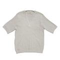 St Michael Vintage 80's White V-Neck Short Sleeve Jumper Womens UK 18-20