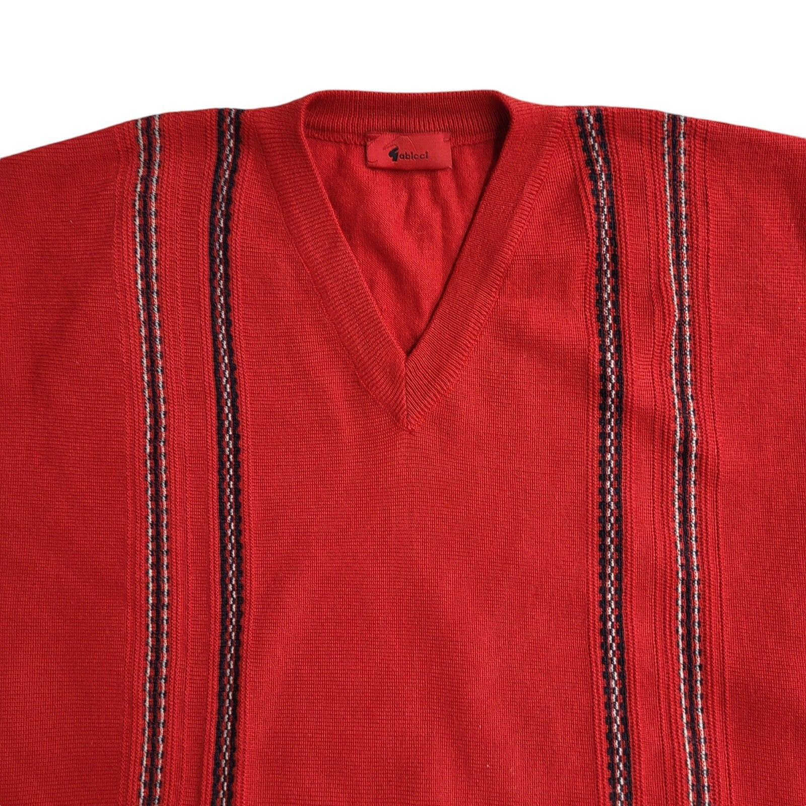 Gabicci Vintage 90's Red V-Neck Jumper UK Men's Size Large
