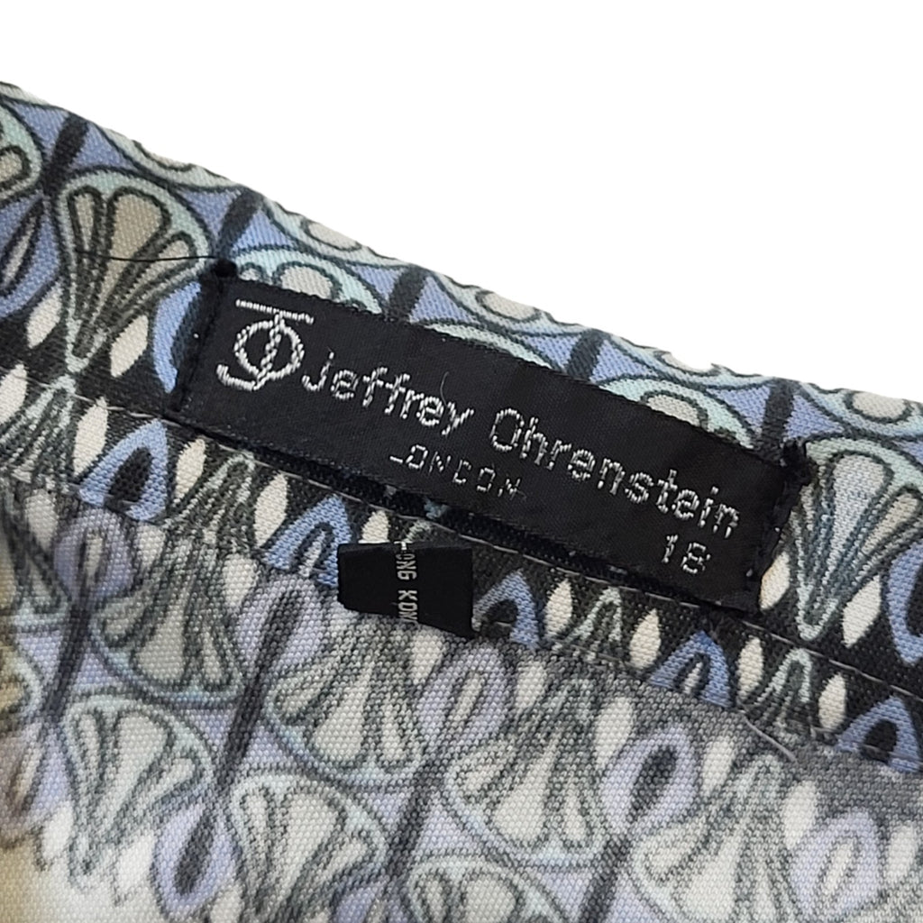 Jeffery Ohrenstein Vintage 70s Grey Patterned Blouse Women's Size 18
