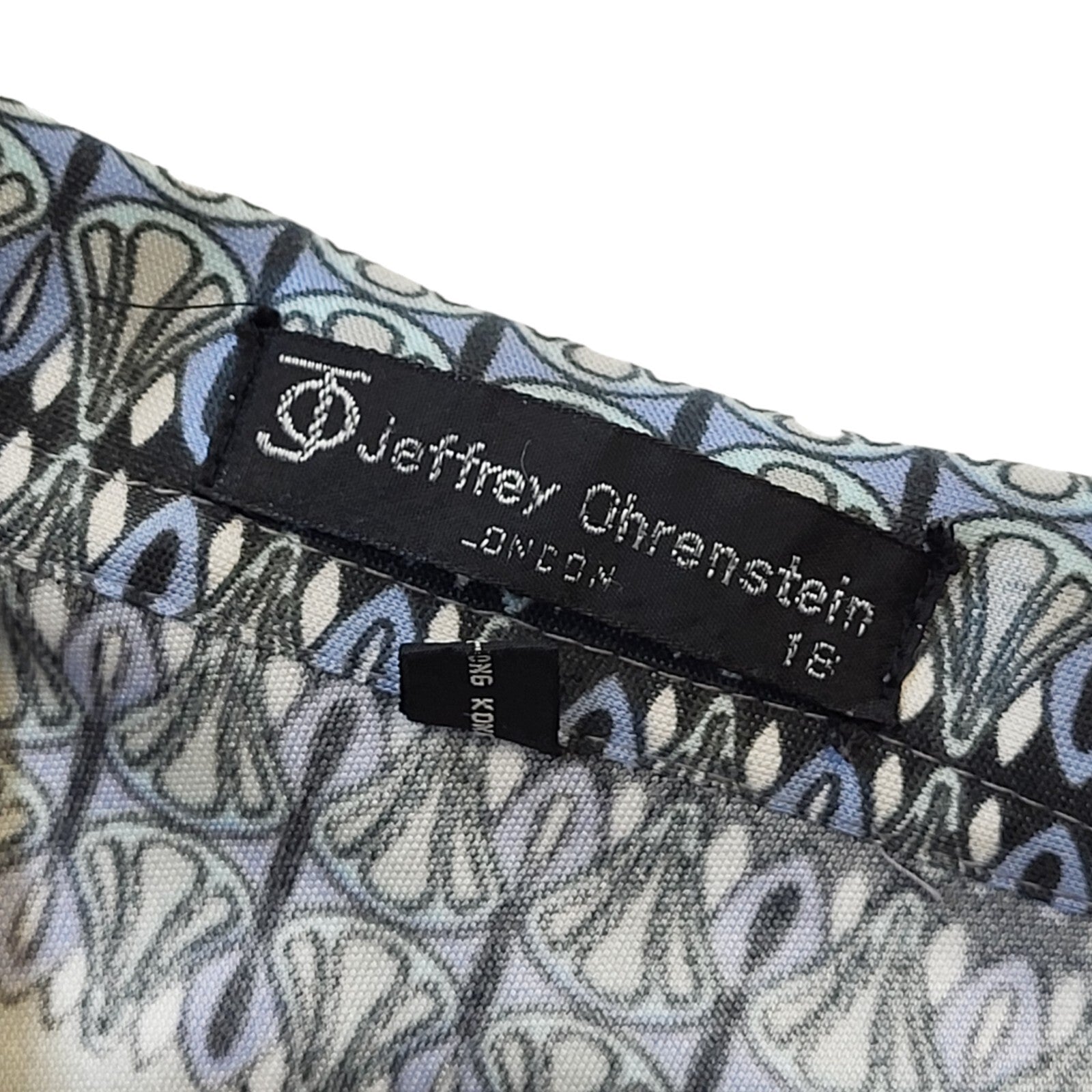 Jeffery Ohrenstein Vintage 70s Grey Patterned Blouse Women's Size 18