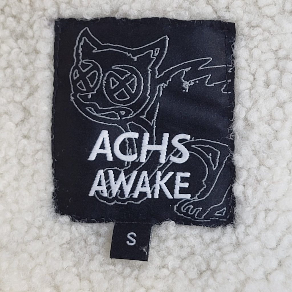 Achs Awake Cream & Grey Zipped Fleece Jacket UK Women's Size S