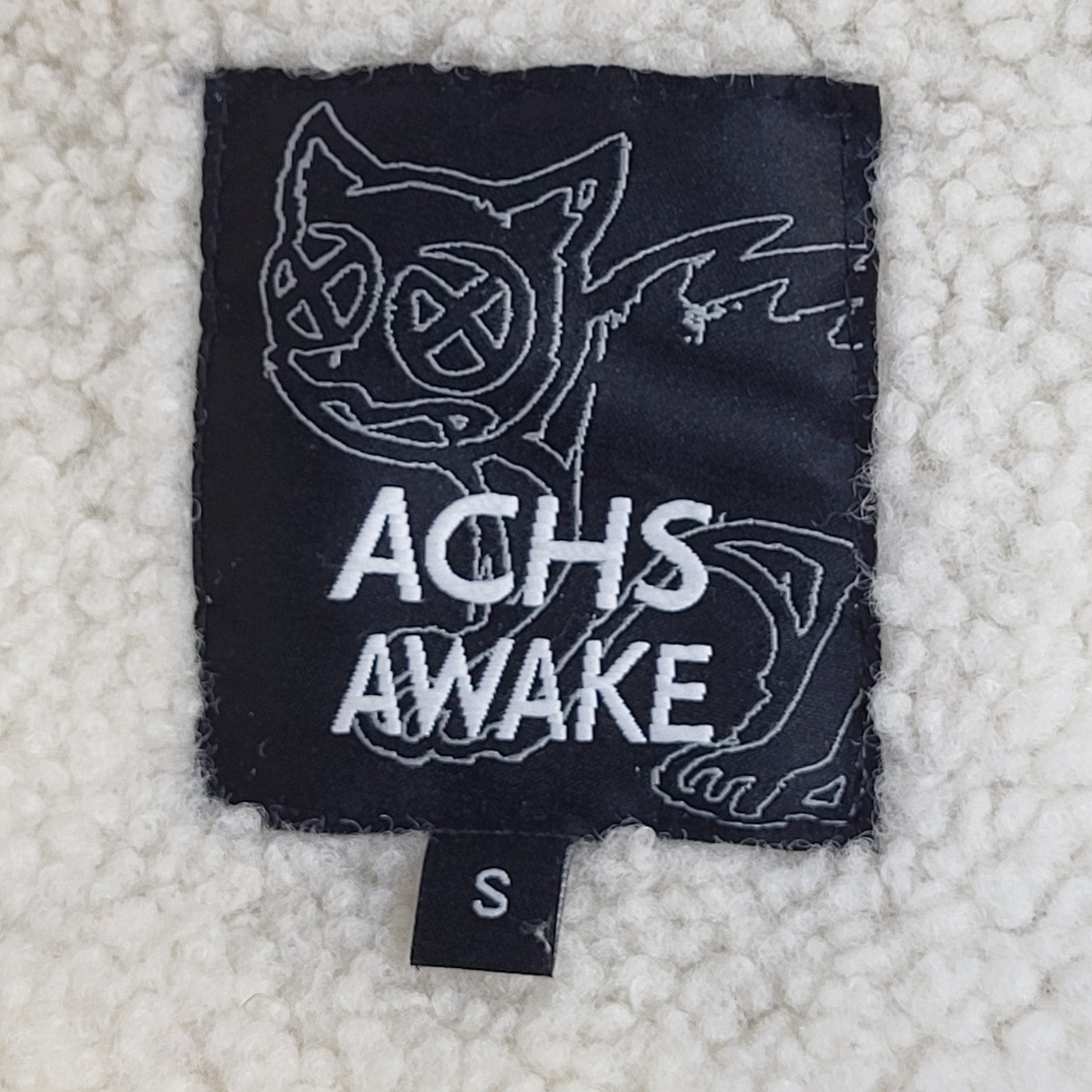 Achs Awake Cream & Grey Zipped Fleece Jacket UK Women's Size S