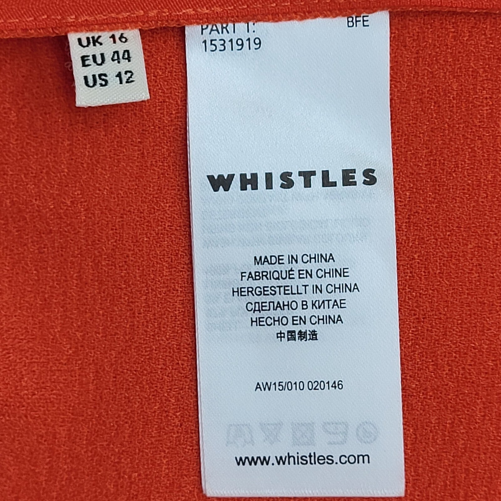 Whistles Vintage Y2K Red Short Sleeve Top UK Women's Size 16
