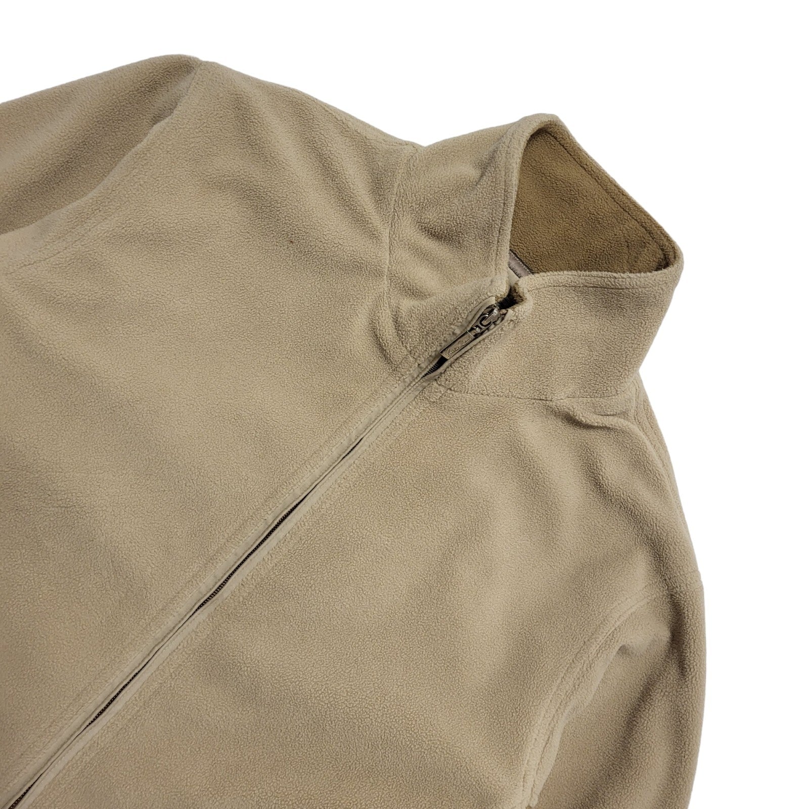 Green Lamb Vintage 90s Beige Zipped Fleece Jacket Men's Size Large