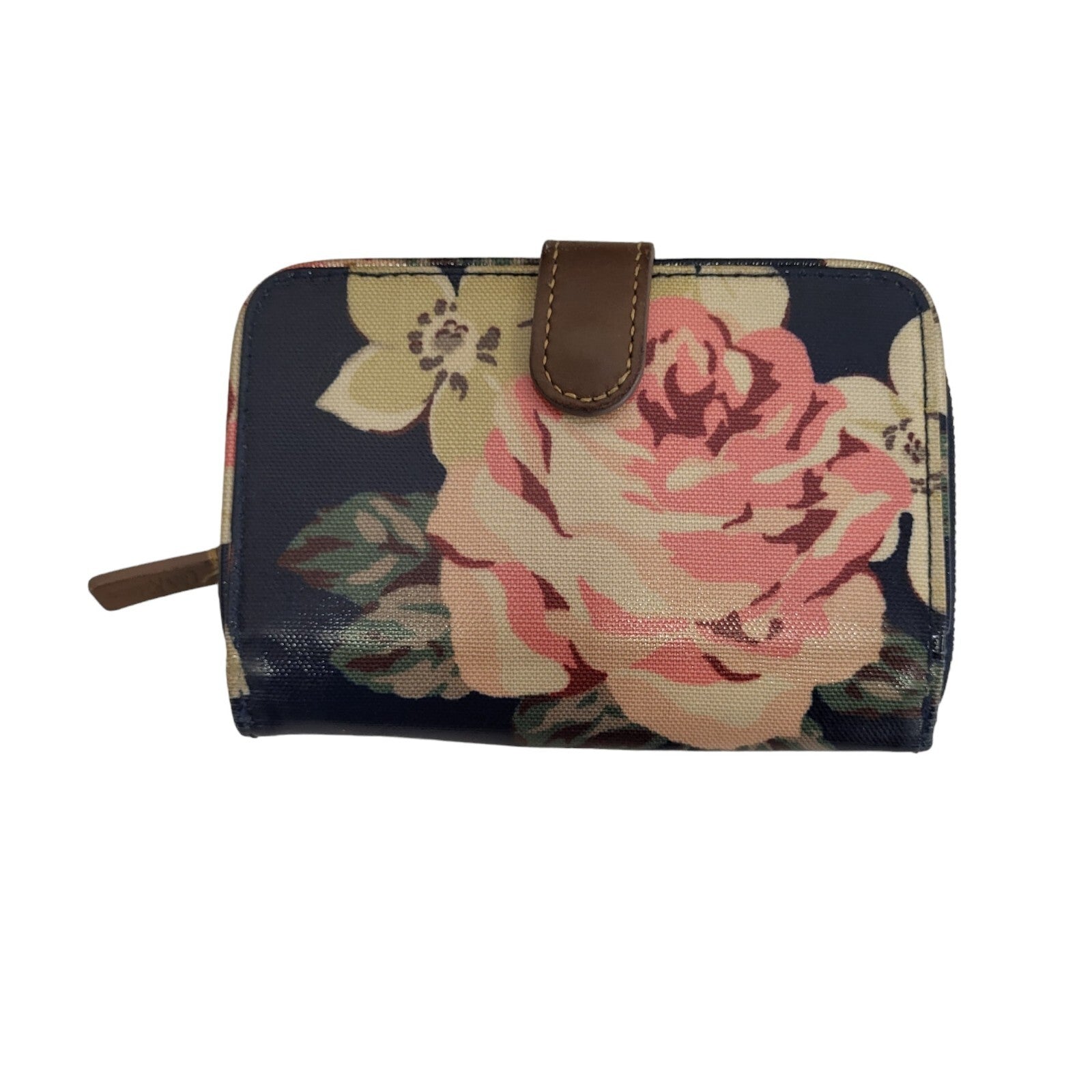 Cath Kidston Blue Pink Zip Floral Shoulder Bag & Purse Uk Women's Size 9" x 13"