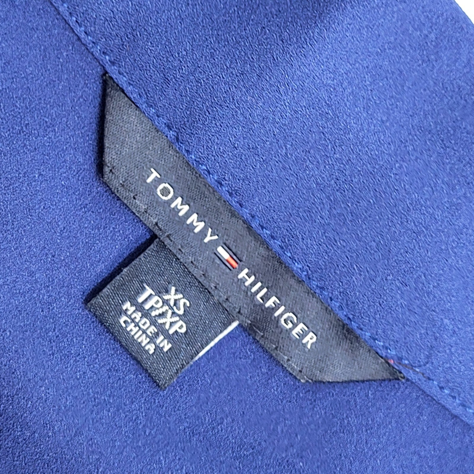 Tommy Hilfiger Blue, Black & Red Sleeveless Tie Neck Top Women's UK Size XS
