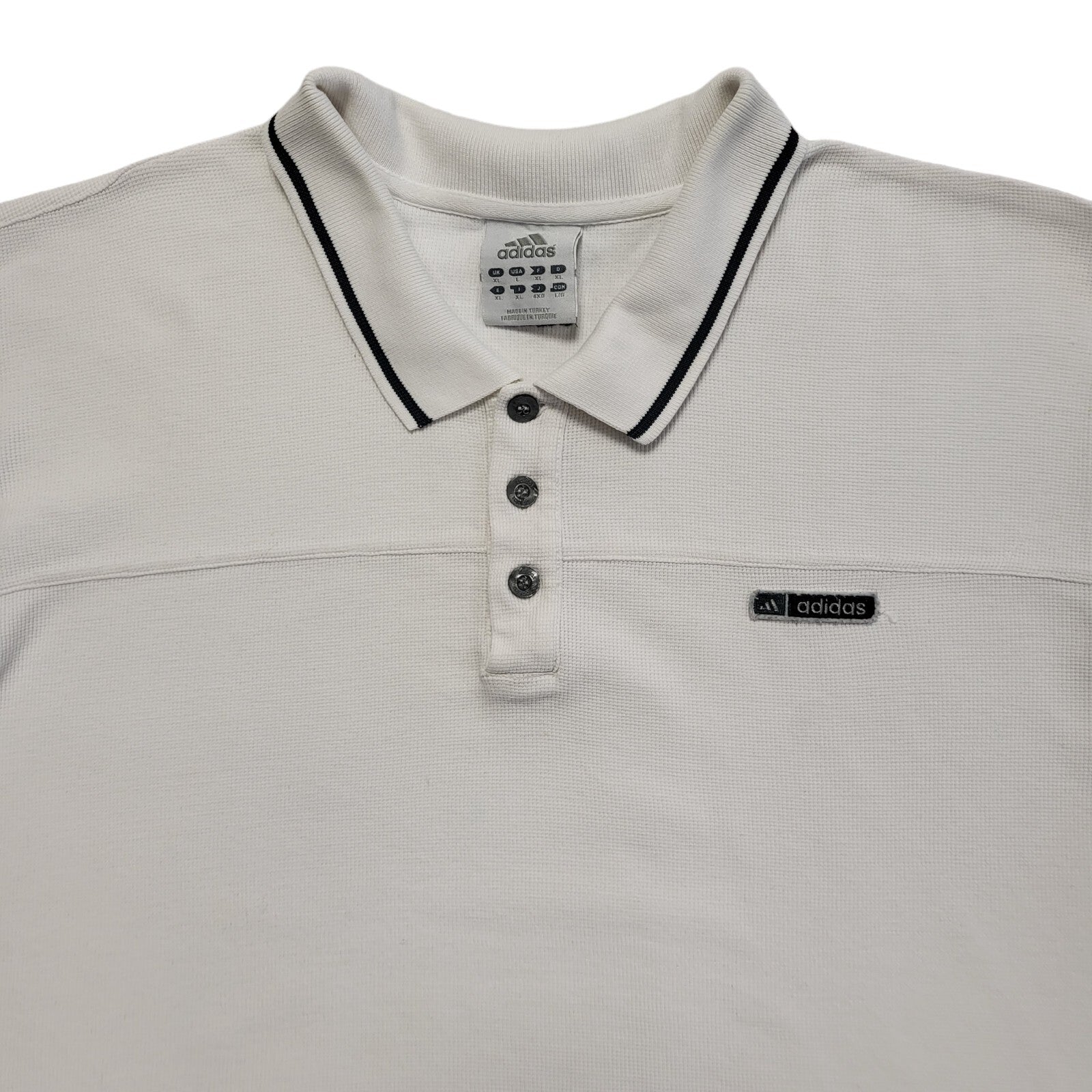 Adidas Vintage 90's White Sports Short Sleeve Polo Top Uk Men's Size XL